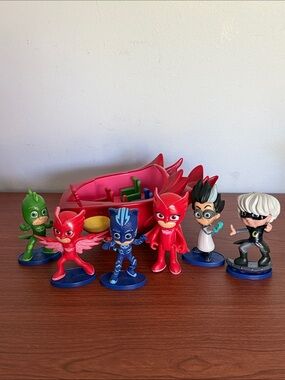 PJ Masks 6-Piece Figure Lot w/ Owlette Owl Glider Catboy Gekko Romeo Luna Girl